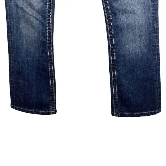 Miss Me Women's Blue Boot Cut Jeans with Gold Embroidery - Picture 8 of 13